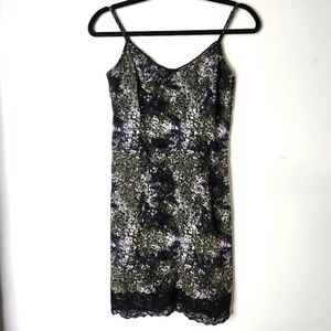 SMARTSET BLACK KHAKI BLUSH PINK MINI DRESS W/ BOTTOM LACE TRIM SIZE 2